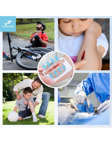 Cinta de Cierre de Heridas FORKANG 6 Cremalleras 6,1x10,4 cm