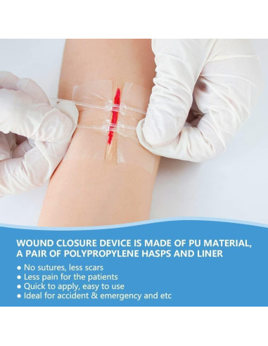 Cinta de Cierre de Heridas FORKANG 6 Cremalleras 6,1x10,4 cm