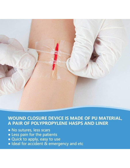 Cinta de Cierre de Heridas FORKANG 6 Cremalleras 6,1x10,4 cm