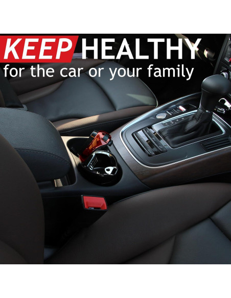 Cenicero de Auto TAKAVU Acero Inoxidable con Luz LED Azul