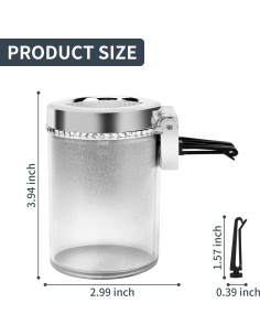 Cenicero de Coche AUSZUOI con Luz LED - Paquete de 2 Plata 2