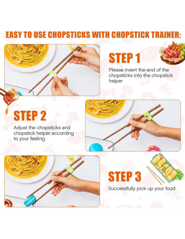 200 Ayudantes de Palillos Reutilizables Suttmin Multicolor