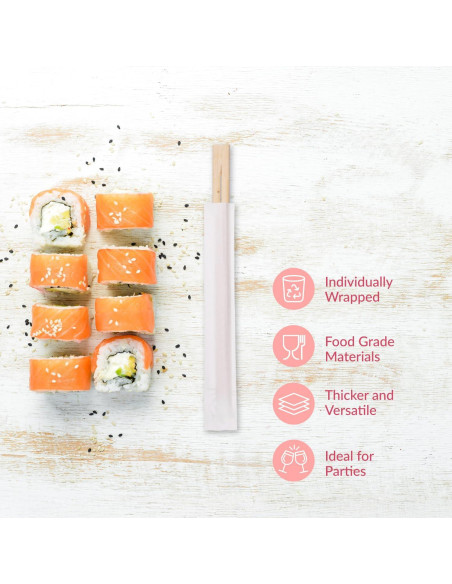 Palillos de Madera Desechables Prestee 20,32 cm - 50 Pares