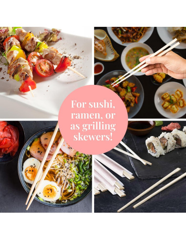 Palillos de Madera Desechables Prestee 20,32 cm - 50 Pares