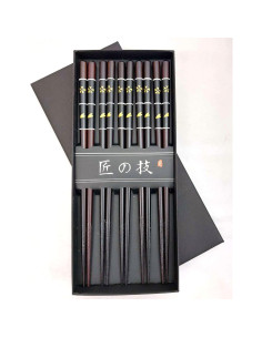 Palillos de Bambú Reutilizables JapanBargain 22.5 cm 5 Pares 2