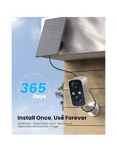 Cámara de Seguridad Inalámbrica FOAOOD Solar 2K IP66