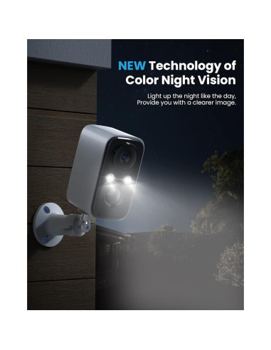 Cámara de Seguridad Inalámbrica FOAOOD Solar 2K IP66