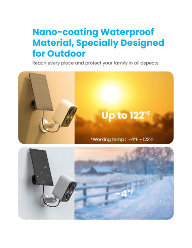 Cámara de Seguridad Inalámbrica FOAOOD Solar 2K IP66