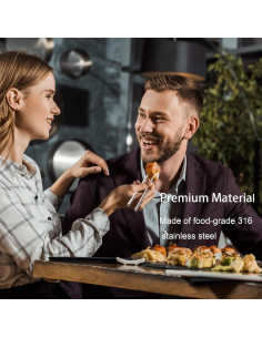 Palillos de metal reutilizables Greatamzor 24 cm set 5 pares 2