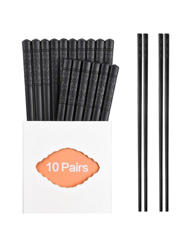 Juego de 10 Pares de Palillos de Fibra de Vidrio ONEHERE 24 cm
