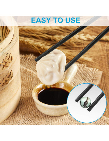 Juego de 10 Pares de Palillos de Fibra de Vidrio ONEHERE 24 cm