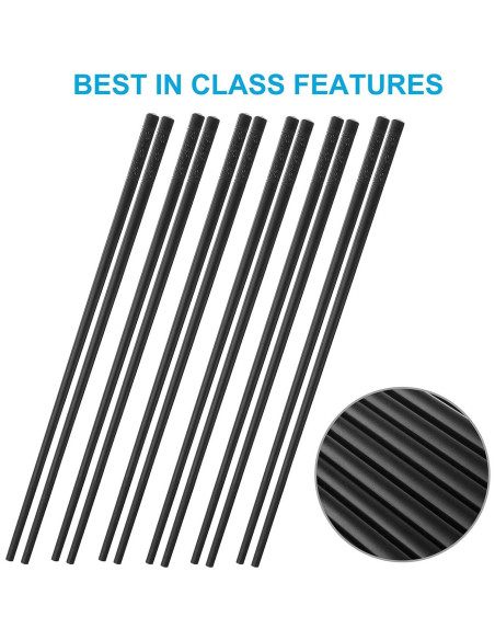 Juego de 10 Pares de Palillos de Fibra de Vidrio ONEHERE 24 cm