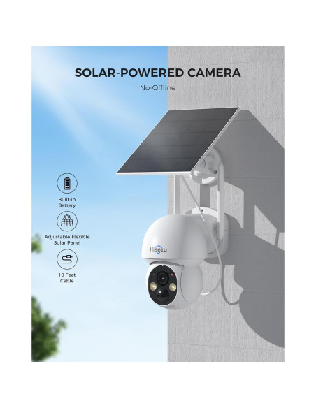 Cámara de Seguridad Solar Hiseeu 4MP Inalámbrica 4 Cámaras
