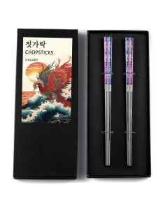 Palillos de Metal Reutilizables Hagary 23.6 cm Antideslizantes