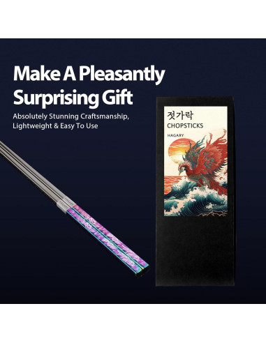 Palillos de Metal Reutilizables Hagary 23.6 cm Antideslizantes