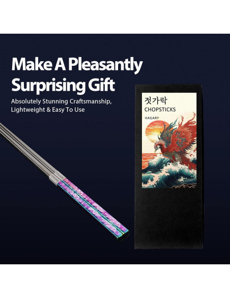 Palillos de Metal Reutilizables Hagary 23.6 cm Antideslizantes