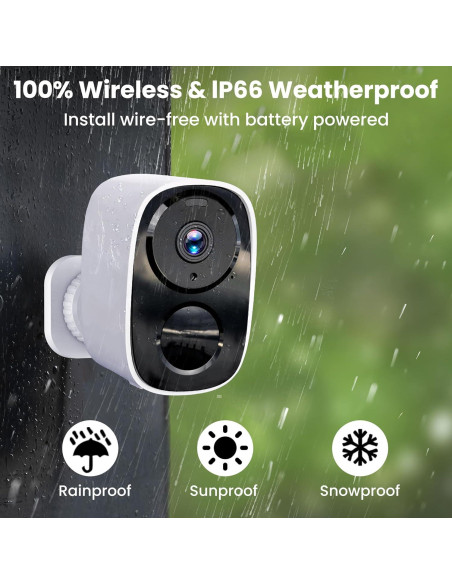 Cámara de Seguridad Inalámbrica 2K HITELLARCAM para Exterior