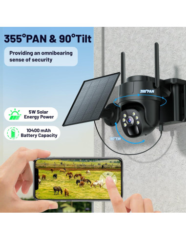 Cámara de Seguridad 4G LTE KKB Solar 2K Inalámbrica