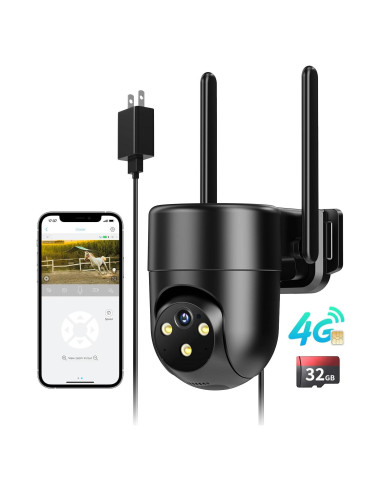 Cámara de Seguridad Celular LIWAN 4G 2K 360 Negra