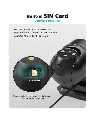 Cámara de Seguridad Celular LIWAN 4G 2K 360 Negra