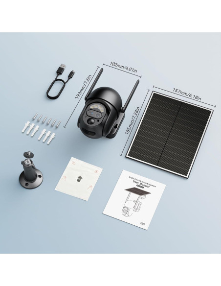 Cámara de Seguridad 4G LTE SEHMUA Doble Lente 2K IP65