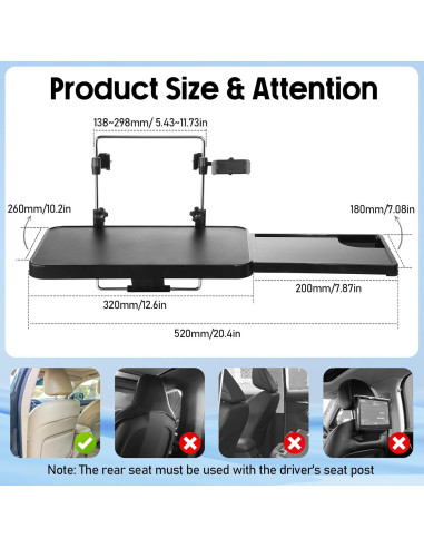 Bandeja de Volante Datanly 2 en 1 para Coche y SUV