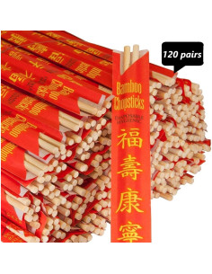 Palillos de Bambú Desechables Royal7 120 Pares 22,86 cm 2