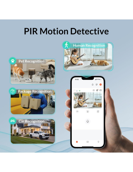 Cámara de Seguridad Inalámbrica VKfoy 2K con AI y IP65
