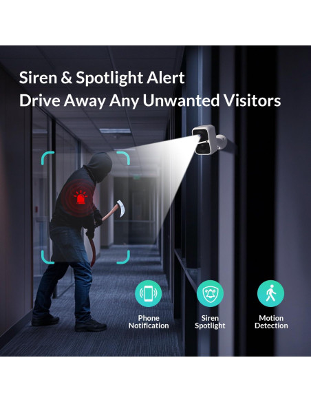 Cámara de Seguridad Inalámbrica VKfoy 2K con AI y IP65