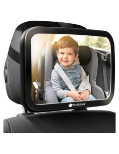 Espejo de Coche para Bebés KeaBabies Grande 360 Negro