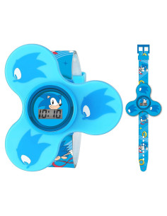 Reloj Fidget Spinner Sonic The Hedgehog para Niños - LCD, Correa Ajustable