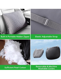 Almohada lumbar y reposacabezas DOMAL BSTZYK-1 Gris 2