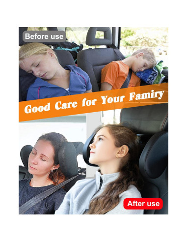 Almohada Reposacabezas Coche JZCreater Ajustable 360 Beige