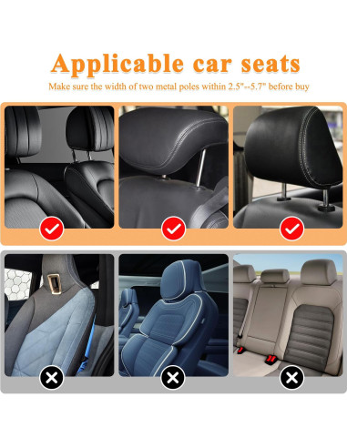 Almohada Reposacabezas Coche JZCreater Ajustable 360 Beige