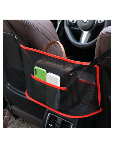 Soporte de bolso para coche Qkiky - Organizador rojo ajustable