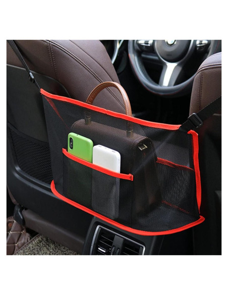 Soporte de bolso para coche Qkiky - Organizador rojo ajustable