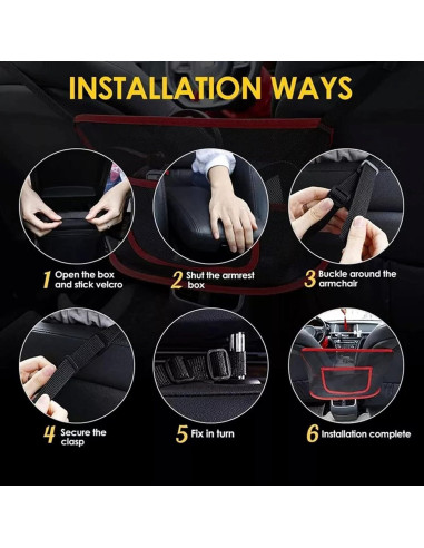 Soporte de bolso para coche Qkiky - Organizador rojo ajustable