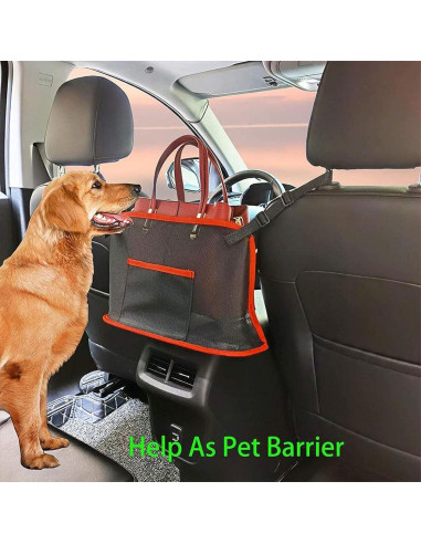 Soporte de bolso para coche Qkiky - Organizador rojo ajustable