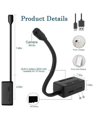 Cámara Oculta Mini Bewinner HD 1080P Detección de Movimiento