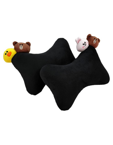 Almohadas de Cuello Tianmei 2 Piezas Soporte Universal Negro