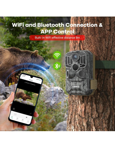 Cámara de sendero DEATTI 48MP 4K WiFi Bluetooth con 8 baterías