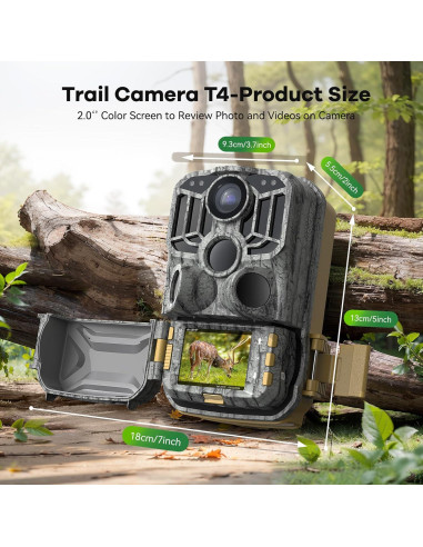 Cámara de sendero DEATTI 48MP 4K WiFi Bluetooth con 8 baterías