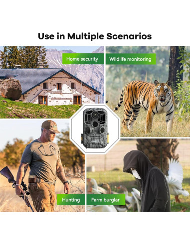 Cámara de sendero DEATTI 48MP 4K WiFi Bluetooth con 8 baterías
