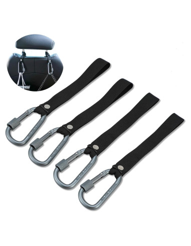 Ganchos de reposacabezas para coche Ecoshire - Gris