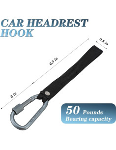 Ganchos de reposacabezas para coche Ecoshire - Gris 2