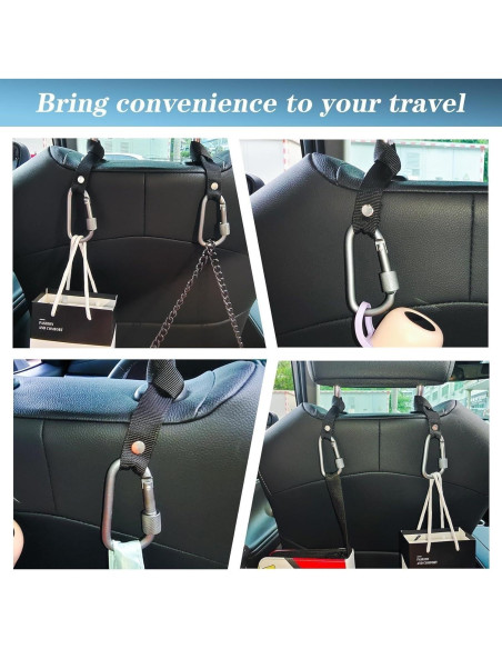 Ganchos de reposacabezas para coche Ecoshire - Gris