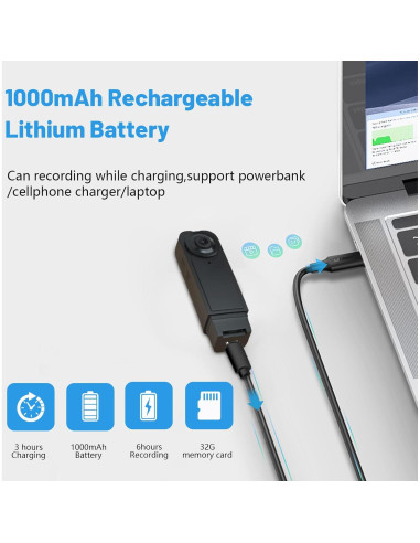 Cámara Corporal ASDRAW A18 1080P HD 64GB Visión Nocturna