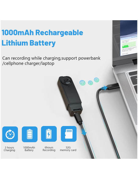 Cámara Corporal ASDRAW A18 1080P HD 64GB Visión Nocturna Cámara Corporal ASDRAW A18 1080P HD 64GB Visión Nocturna