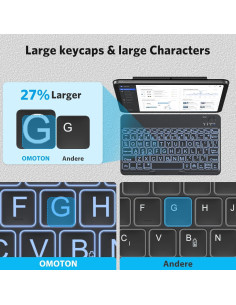 Teclado Bluetooth OMOTON Grande Retroiluminado para iPad 2