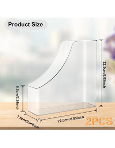 Organizador de Archivos Vertical WOOPSOO 2 Piezas Plástico Transparente 2